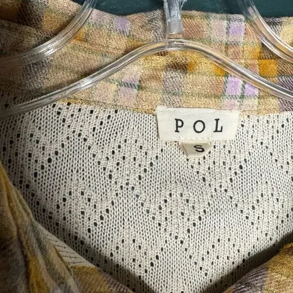 New Pol Boho Patchwork Plaid Multi Color Long Sleeve Oversized Jacket - Picture 8 of 9